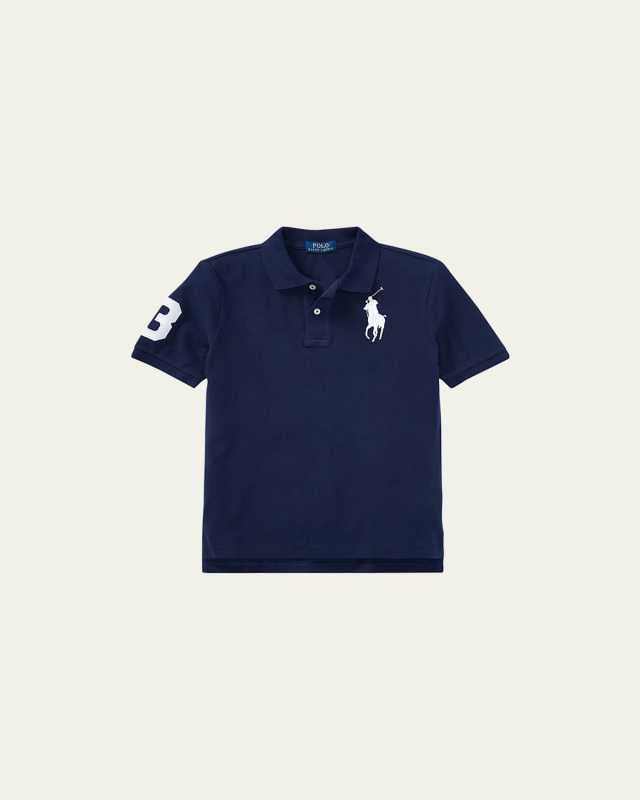 Boy's Big Pony Mesh Knit Polo, Size S-